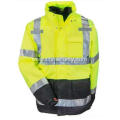 Men's Yellow Waterproof Insulated Hi-Vis Hooded Jacket